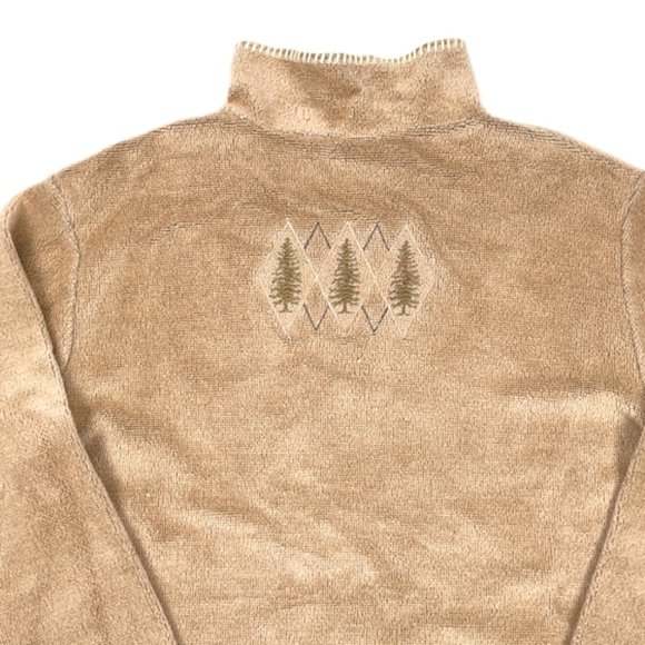 VTG Embroidered Tree Deep Pile Fleece Turtleneck - Picture 3 of 5
